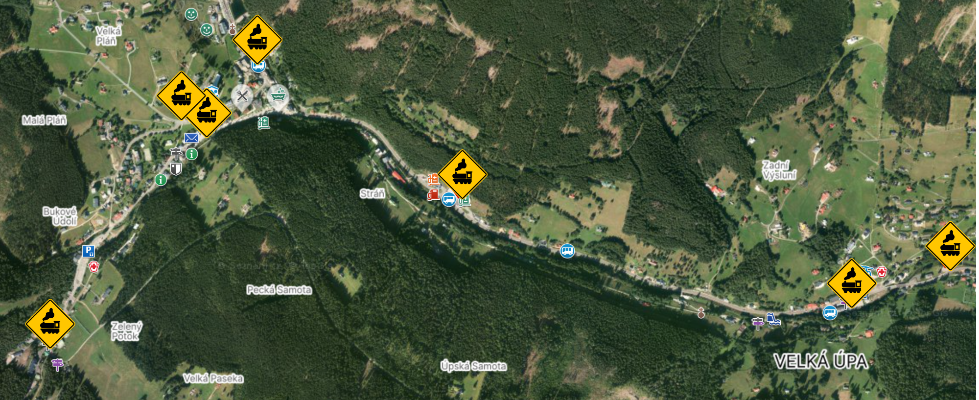 Mapa vláčku